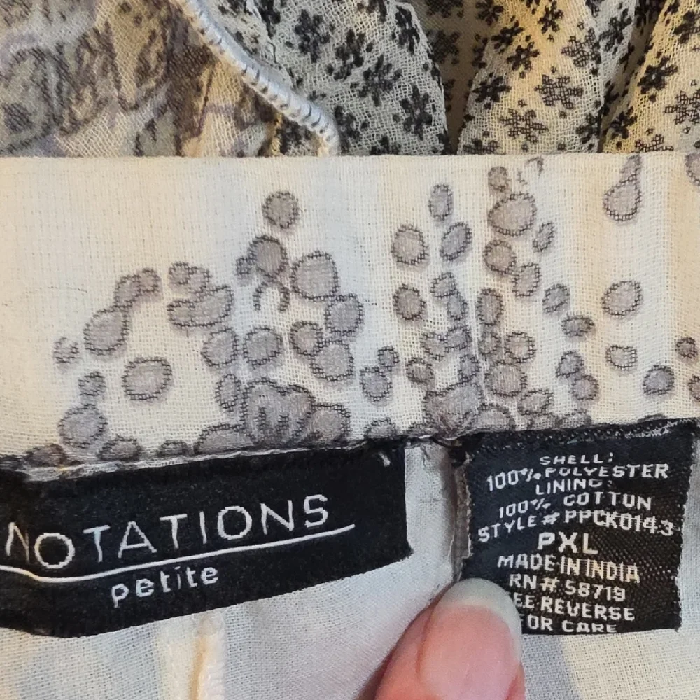 Notations Floral Patchwork Skirt Petite XL Ivory Brown Boho